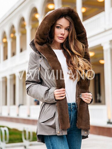 Женская парка KHAKI GRAY