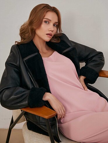 Дубленка SUE COLLECTION черная